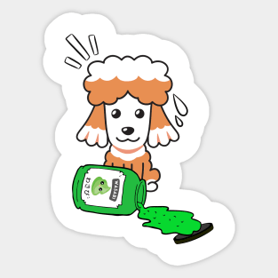 Cute French Poodle Spilled Wasabi sauce Sticker